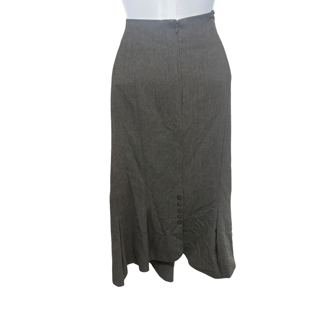Roamans Womens 22W Gray Heathered Maxi A-Line Skirt Back Button Detail 31-8805-9 - Picture 2 of 9